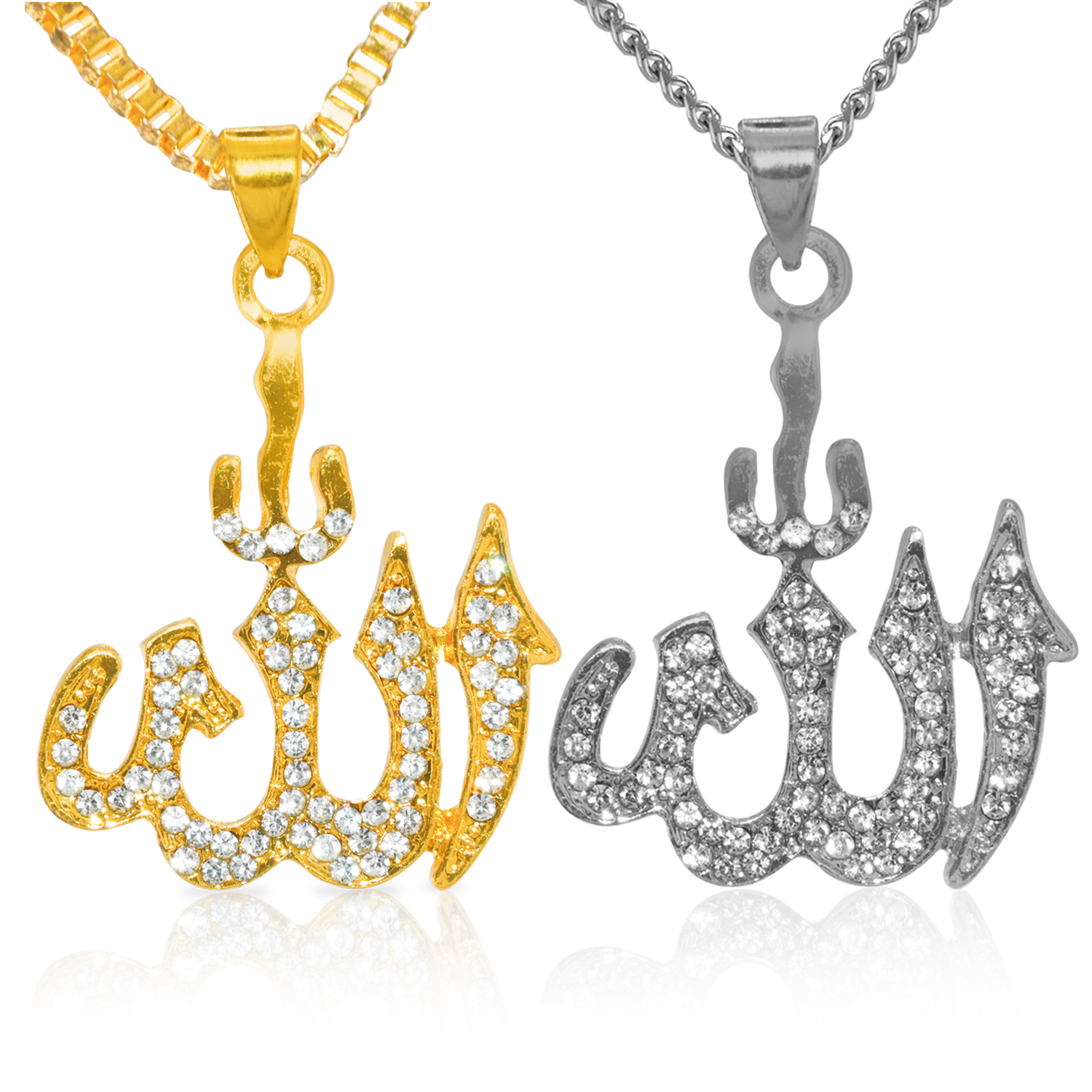 Gold&silver Islamic Necklace Allah Pendant For Couples – Bazzar Shop